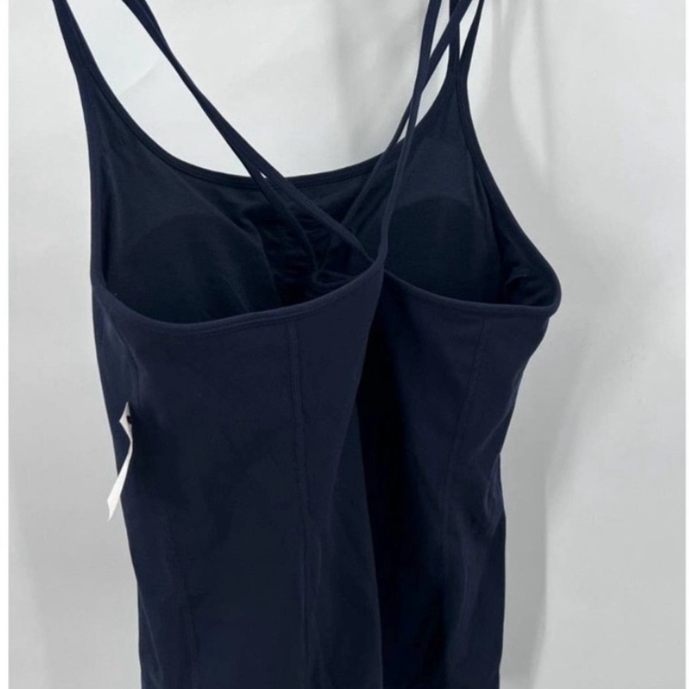 NWT T by Talbots Women's Strappy Back Shelf Bra Tank Top - Indigo Blue, Size L - Picture 3 of 5